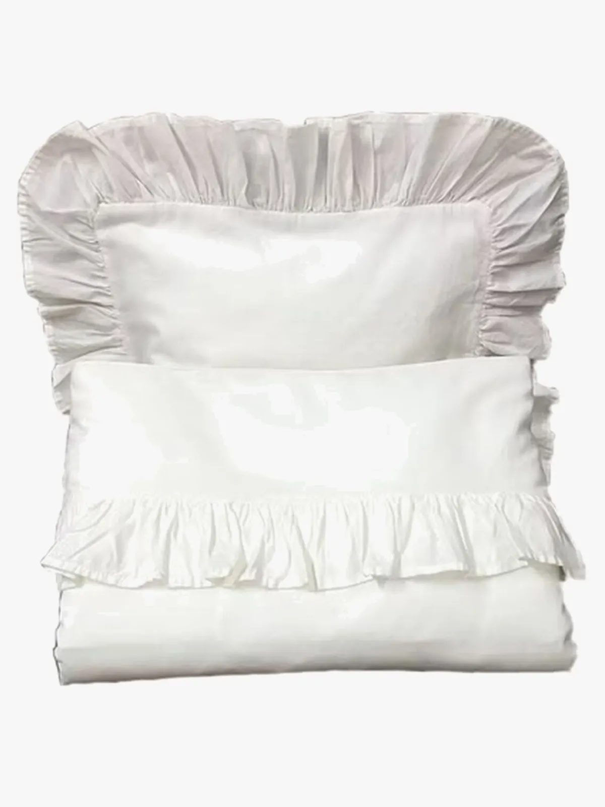 Børn MiniDreams Mini Dreams Frill Sengesæt 100x130, Hvid