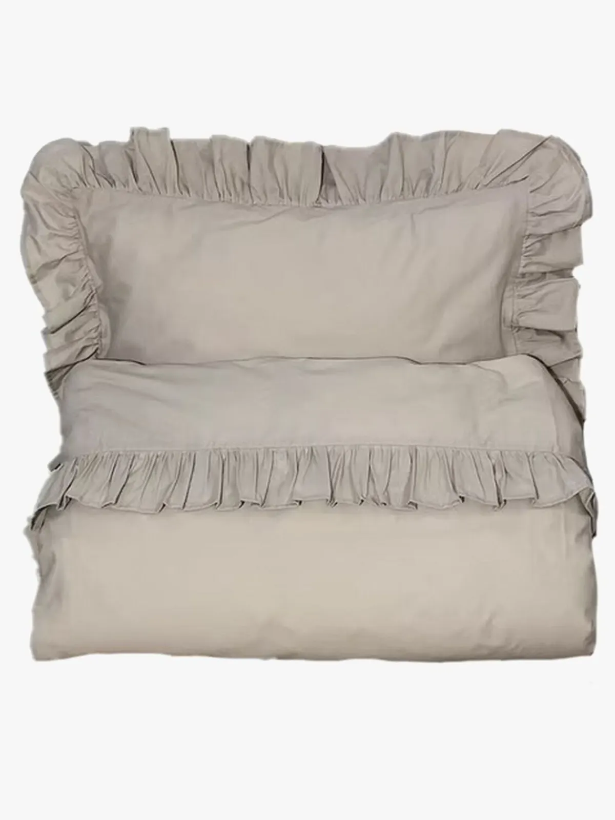 Børn MiniDreams Mini Dreams Frill Sengesæt 100x130, Sandfarvet