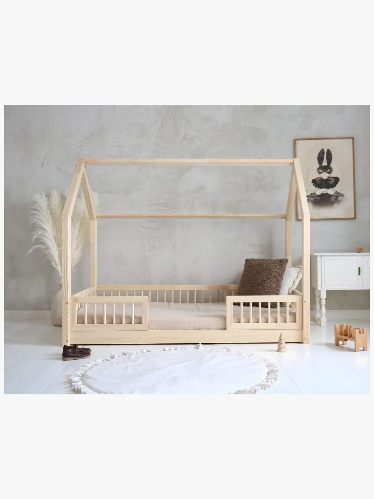 Børn Minitude CARTER Junior-/Montessori-seng 80x160, Natur