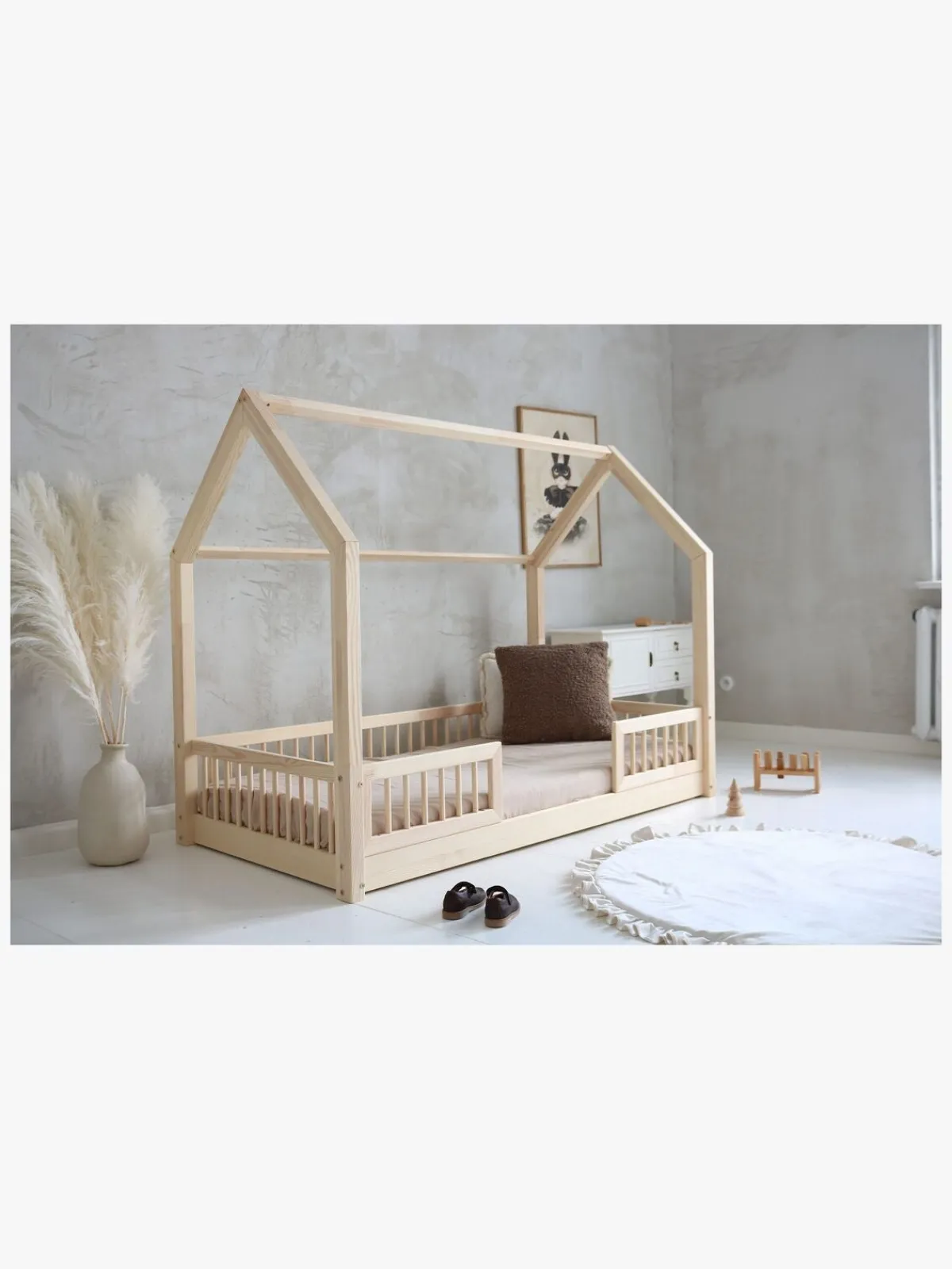 Børn Minitude CARTER Junior-/Montessori-seng 80x160, Natur