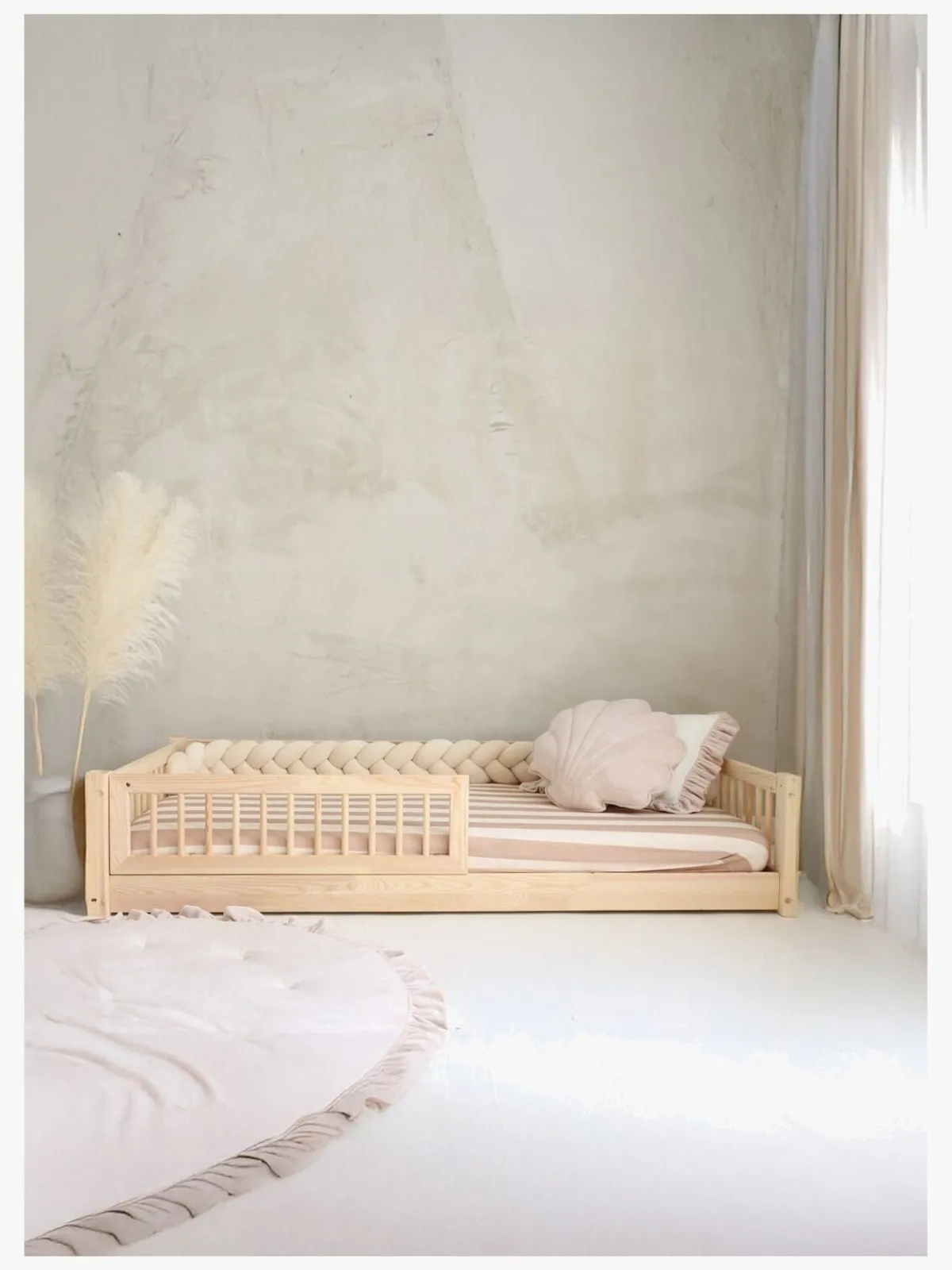 Børn Minitude Børnesenge & Tilbehør-CONNOR Junior-/Montessori-seng 90x190, Natur