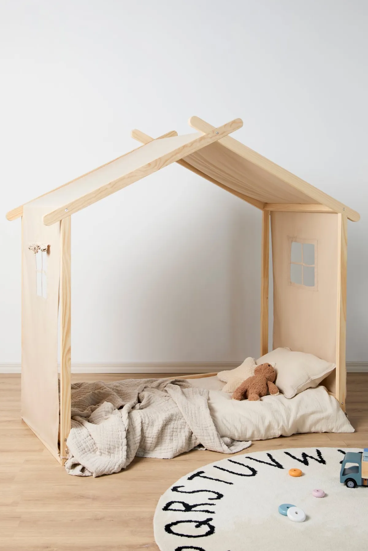 Børn Minitude Børnesenge & Tilbehør-LEVI Junior-/Montessori-seng 70x140, Natur