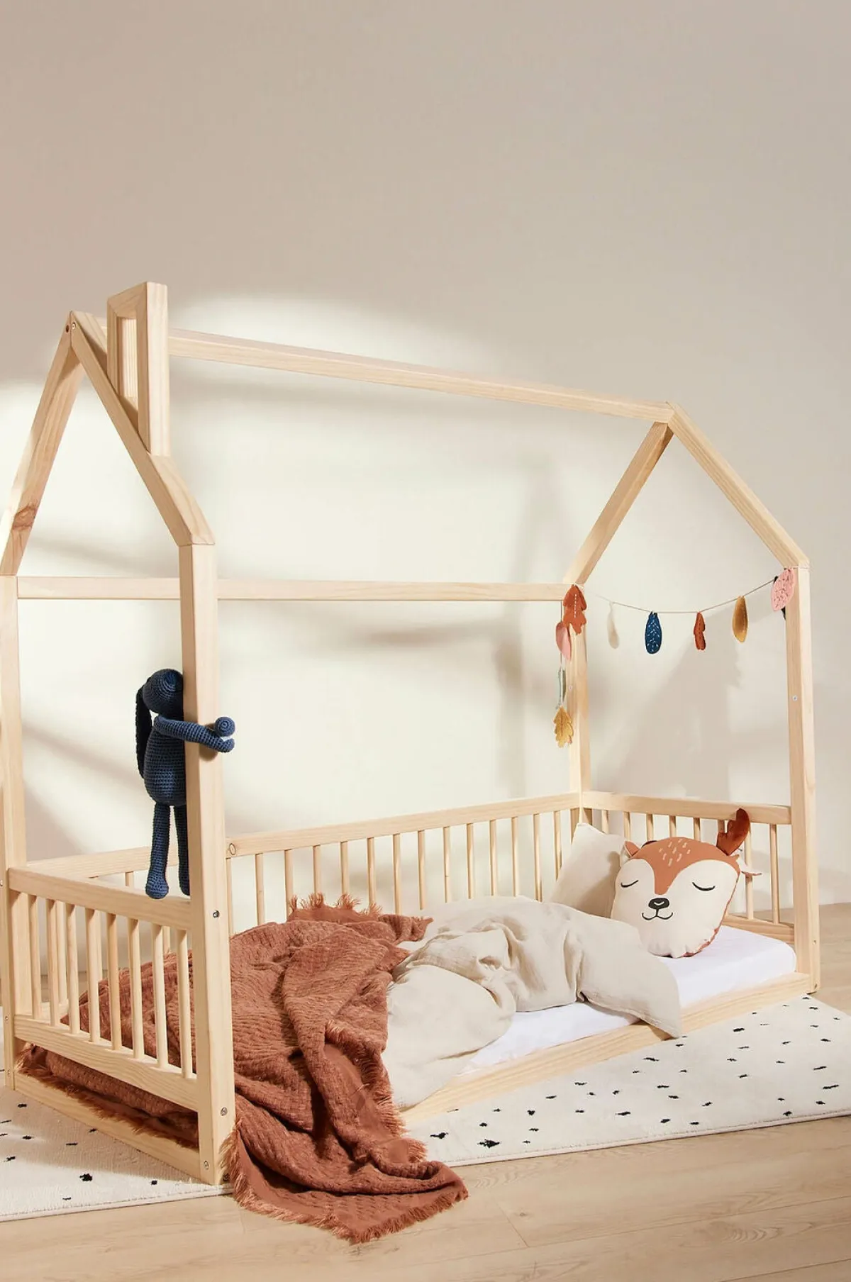 Børnesenge & Tilbehør|Minitude Nordic MASON Junior-/Montessori-seng 70x160, Træ Beige