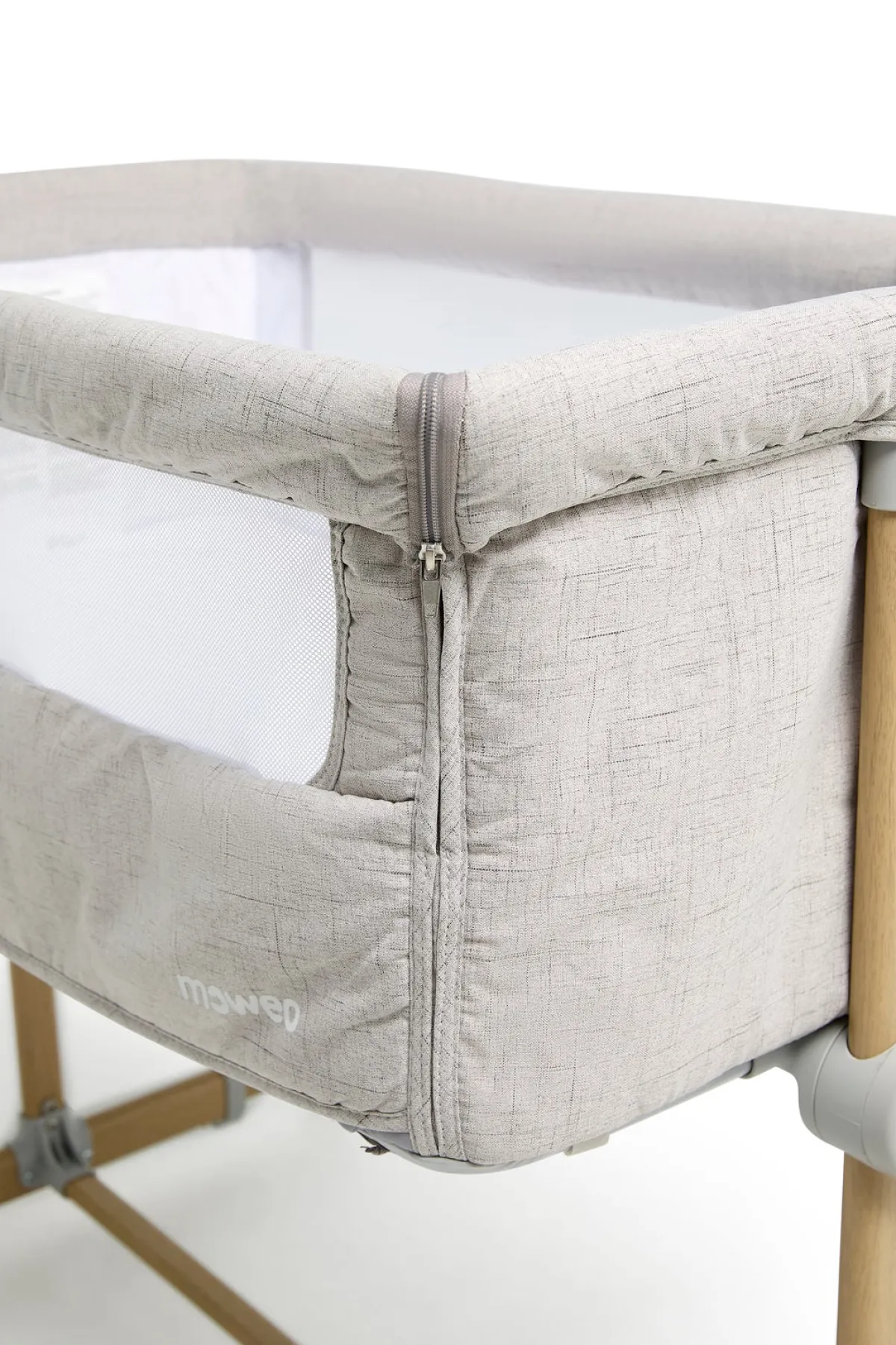 Børn Moweo Børnesenge & Tilbehør-ELLIS Bedside Crib, Lysegrå