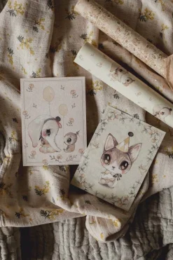 Børn MrsMighetto Mrs Mighetto Invitationer, Ellie and Meow 2-pack