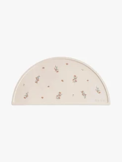 Mushie Spisetid-Dækkeserviet Silikone, Pink Flowers
