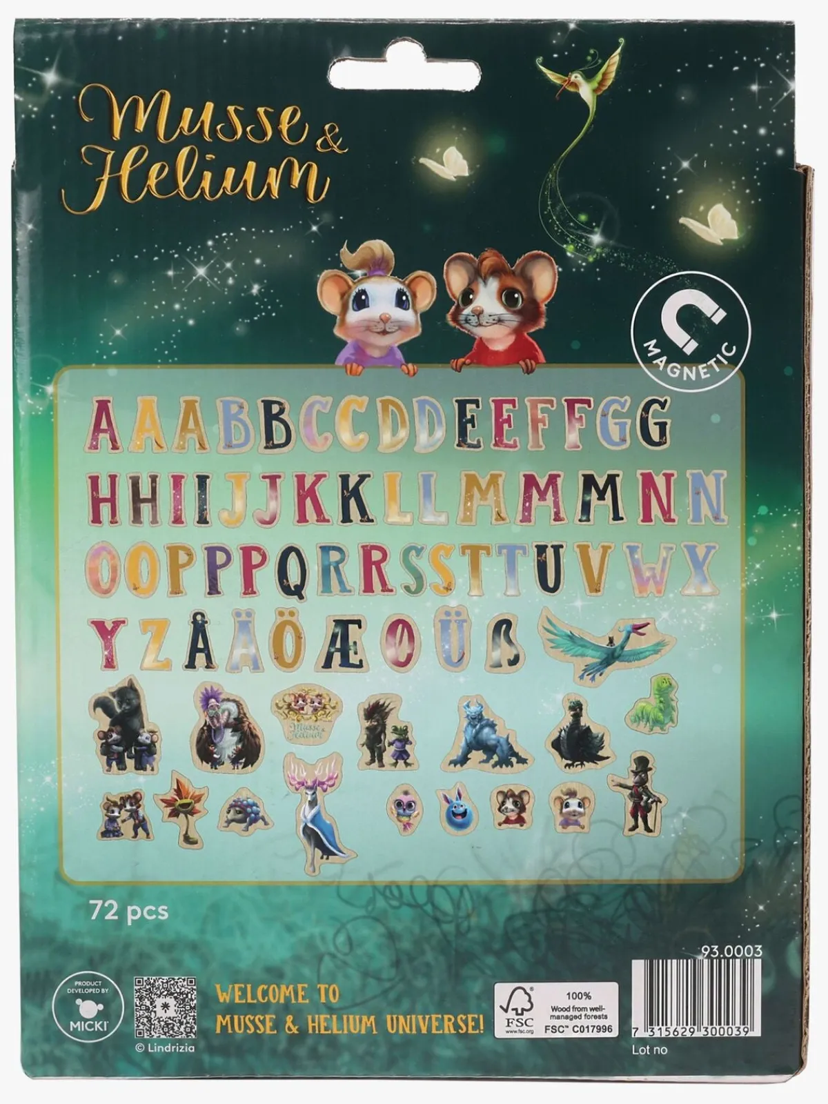 Interiør|MusseHelium Musse & Helium Magnetbogstaver og Figurer 72 Stk.