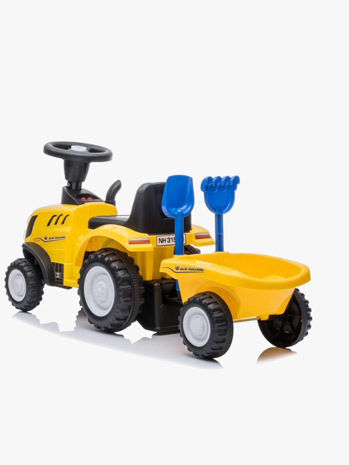 Pedal- & Gåbiler|NewHolland New Holland Gåbil med Trailer, Gul