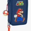 SuperMario Kreativt Legetøj-Nintendo Super Mario Penalhus med 3 Rum, Rød/Blå