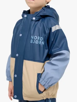 Børn Nordbjrn Nordbjörn Bergen Foret Regnsæt, Insignia Blue/White Pepper
