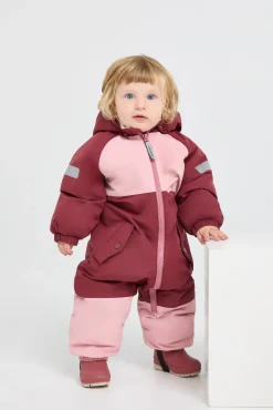 Børn Nordbjrn Nordbjørn Fernie Babyflyverdragt, Silver Pink/Oxblood Red