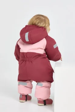 Børn Nordbjrn Nordbjørn Fernie Babyflyverdragt, Silver Pink/Oxblood Red
