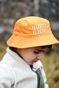 Børn Nordbjrn Nordbjörn Hjortnäs Bucket Hat Vendbar, Orange
