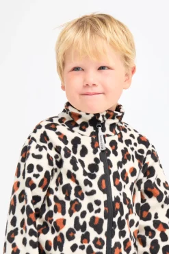 Børn Nordbjrn Nordbjørn Malö Fleecetrøje, Leopardy Rustic Sandshell