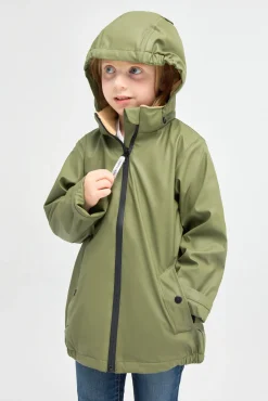 Børn Nordbjrn Nordbjørn Marstrand Foret Regnjakke, Olive Green