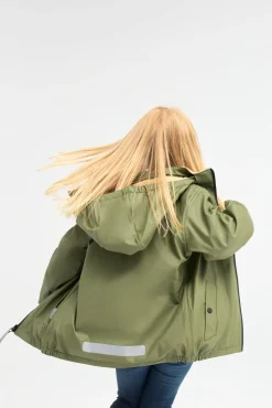 Børn Nordbjrn Nordbjørn Marstrand Foret Regnjakke, Olive Green