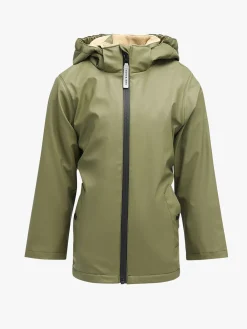 Børn Nordbjrn Nordbjørn Marstrand Foret Regnjakke, Olive Green