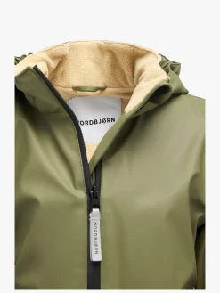Børn Nordbjrn Nordbjørn Marstrand Foret Regnjakke, Olive Green