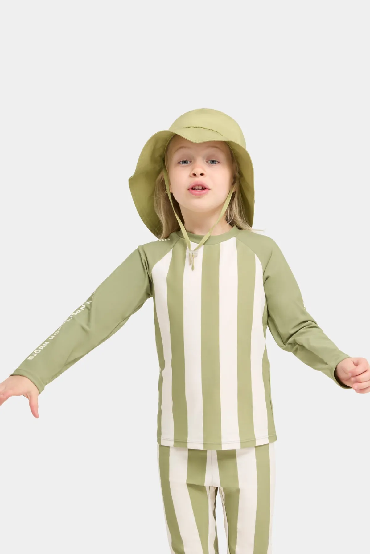 Børn Nordbjrn Uv & Strand-Nordbjörn Sandhamn UV-Sæt, Green Stripe