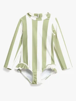 Børn Nordbjrn Nordbjörn Sandsjön UV-Badedragt, Green Stripe