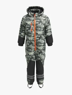 Børn Nordbjrn Nordbjørn Svalbard Flyverdragt, Camo Oil Green