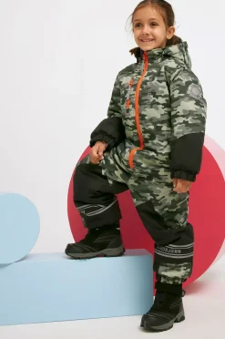 Børn Nordbjrn Nordbjørn Svalbard Flyverdragt, Camo Oil Green