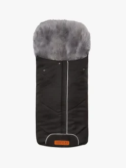 Køreposer|Nordlys Saga Lammeskindskørepose, Black/Grey Grå/Sort