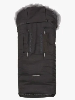 Køreposer|Nordlys Saga Lammeskindskørepose, Black/Grey Grå/Sort