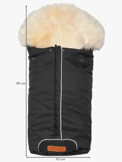 Køreposer|Nordlys Saga Lammeskindskørepose, Black/Grey Grå/Sort