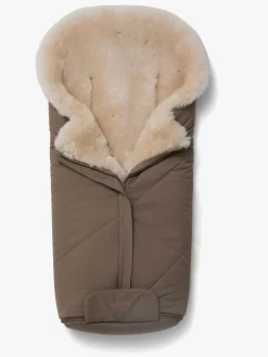 Nordlys Køreposer-Thyra Lammeskindskørepose, Valnød/Beige