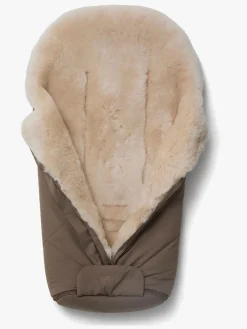 Nordlys Køreposer-Thyra Lammeskindskørepose, Valnød/Beige
