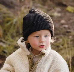 Børn OICANWear OICAN Wear Strikhue med Hovedbeskyttelse Merinomix, Black