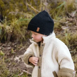 Børn OICANWear OICAN Wear Strikhue med Hovedbeskyttelse Merinomix, Black