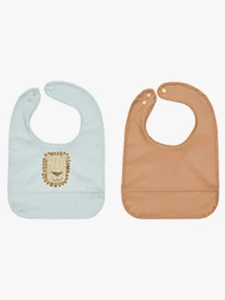 OYOY Lobo Løve Hagesmæk 2-pak, Caramel/Ice Blue