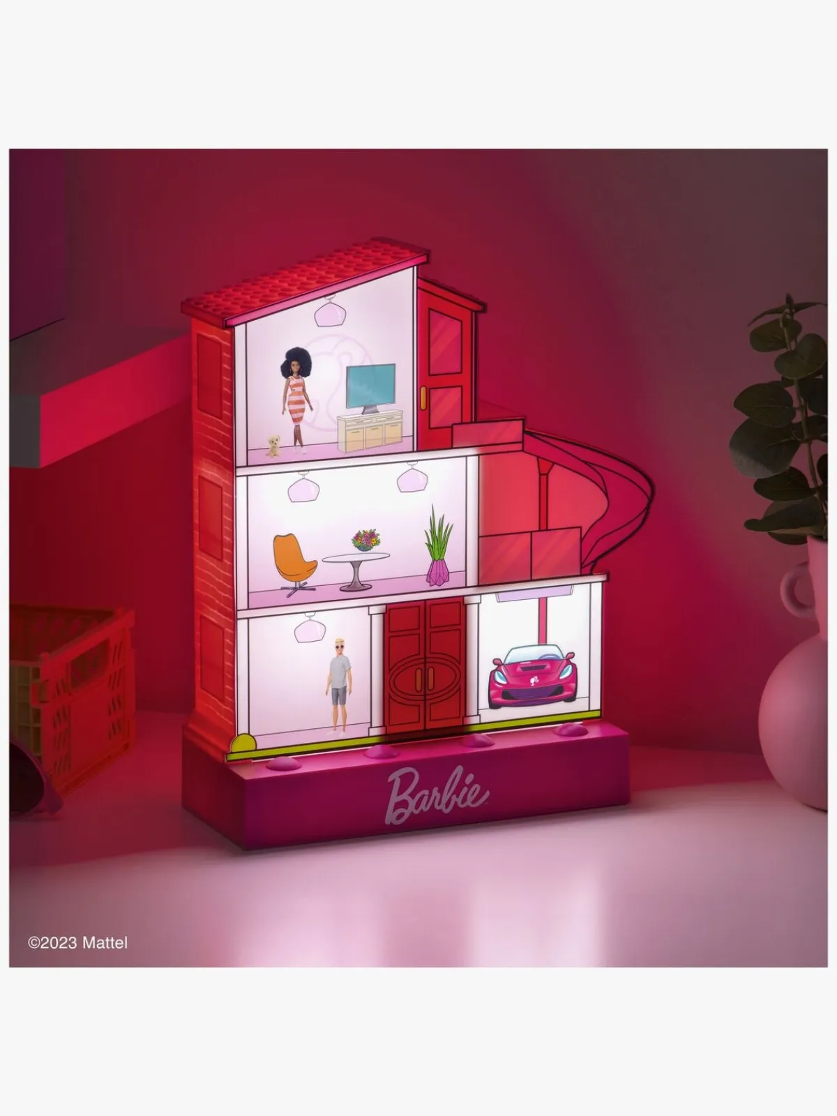 Børn Paladone Barbie Dreamhouse Lampe med Klistermærker