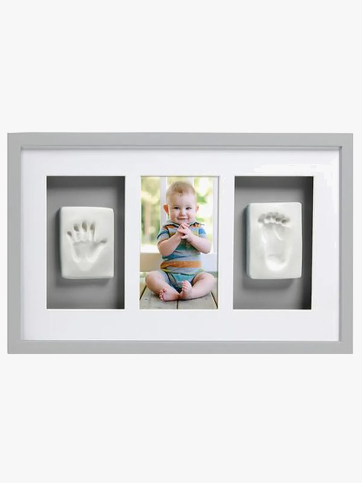 Børn Pearhead Babyprints Deluxe Ramme Trippel, Grå