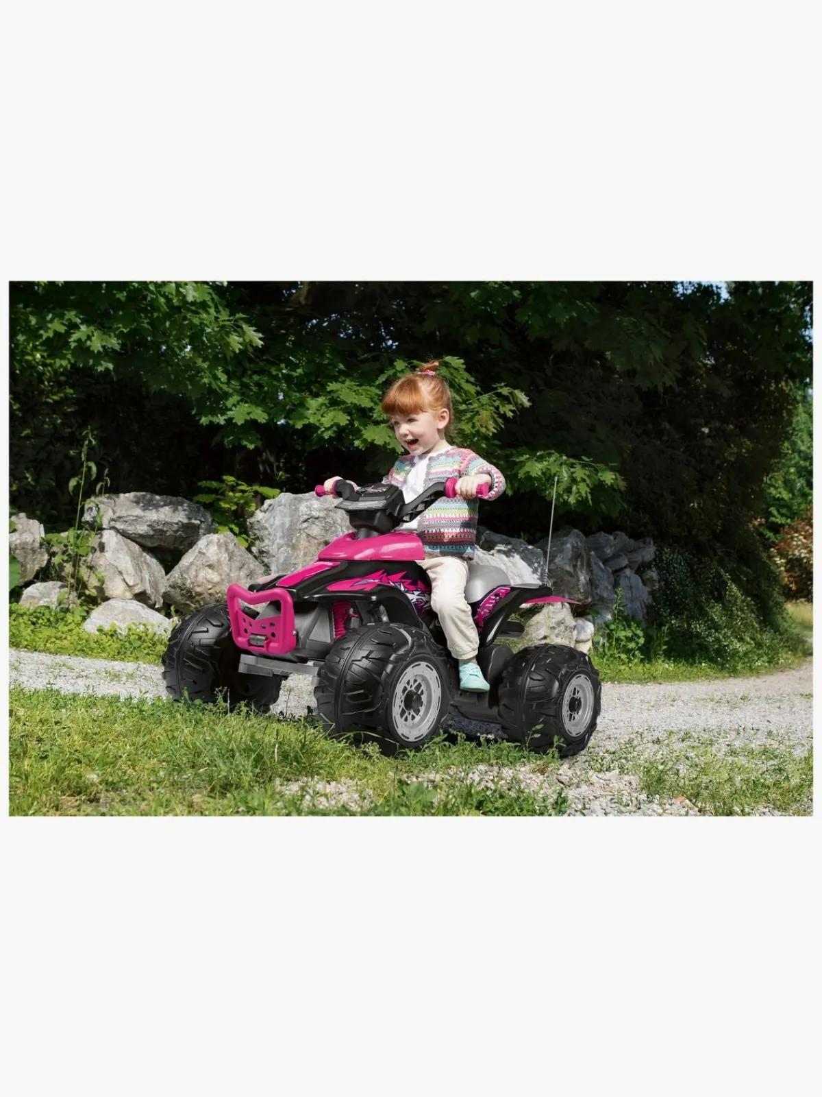 PegPerego PegPérego Corral T-Rex Firehjulet ATV 330W, Lyserød/Sort