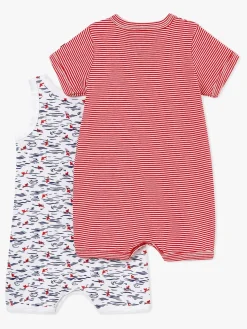 Børn PetitBateau Petit Bateau Onesies, Rød/Hvid