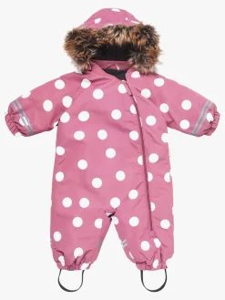 Flyverdragter|Fleecetøj|PetiteCherieAtelier Petite Chérie Atelier Amour Babyflyverdragt, Big Dots Mesa Rose Lyserød/Hvid