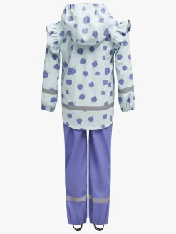 Børn PetiteCherieAtelier Regntøj-Petite Chérie Atelier Claire Regnsæt, Strawberries Wan Blue