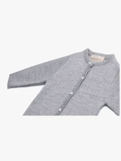 Børn PetiteCherieAtelier Uldtøj|Overdele-Petite Chérie Atelier Margit Babytrøje, Light Grey/Grey Melange
