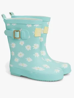 Børn PetiteCherieAtelier Petite Chérie Atelier Stella Gummistøvler, Flower Turquoise