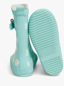 Børn PetiteCherieAtelier Petite Chérie Atelier Stella Gummistøvler, Flower Turquoise