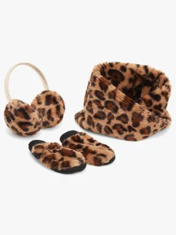 Børn PetiteCherieAtelier Petite Chérie Atelier Zoey Fake Fur Set, Leopard