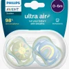 PhilipsAvent Philips Avent Ultra Air Deco Sut 2-Pak 0-6m, Grøn/Blå