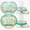 PhilipsAvent Sutter & Suttesnore-Philips Avent Ultra Air Night Sutter 2-Pak 0-6m, Grøn/Blå