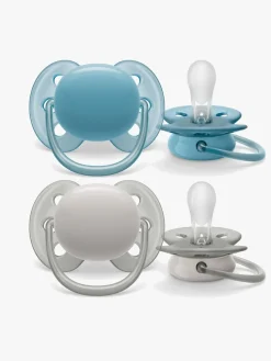 PhilipsAvent Sutter & Suttesnore-Philips Avent Ultra Soft Sut 6-18m 2-Pak, Blå/Hvid
