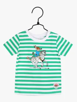 Børn PippiLangstrump Pippi Langstrømpe Ridning T-Shirt, Grøn