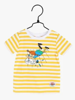 Børn PippiLangstrump Overdele-Pippi Langstrømpe Skrift T-Shirt, Gul