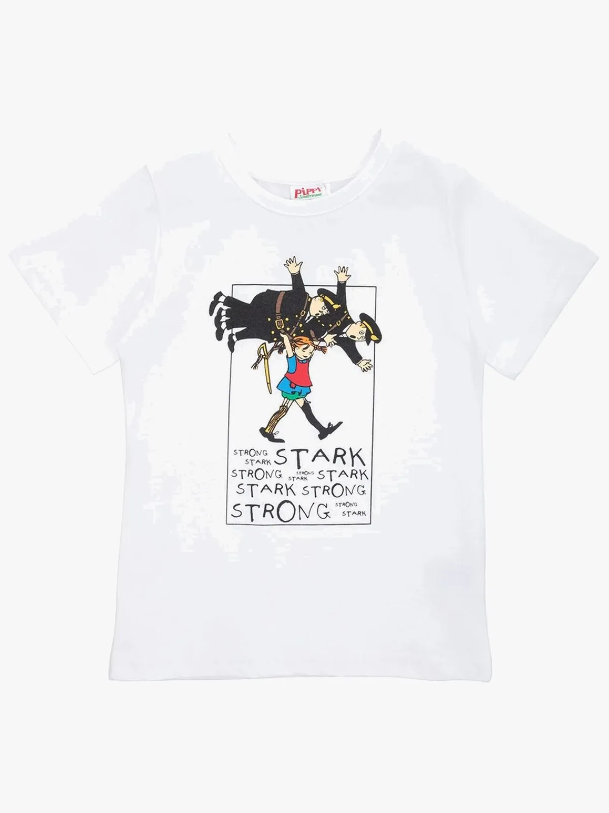 Overdele|PippiLangstrump Pippi Langstrømpe Stærk T-shirt, Hvid